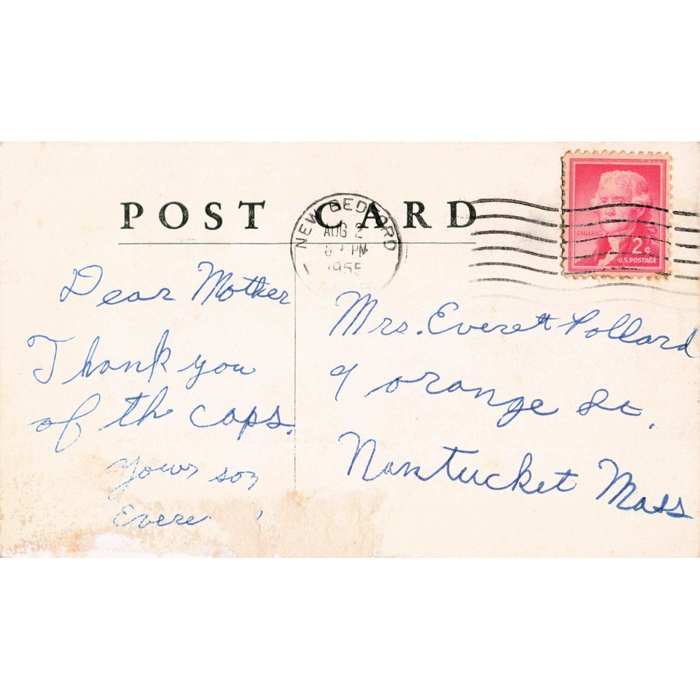 Cathedral Camp East Freetown MA Massachusetts Summer Camp Swimming Postcard 1955 - Picture 2 of 2